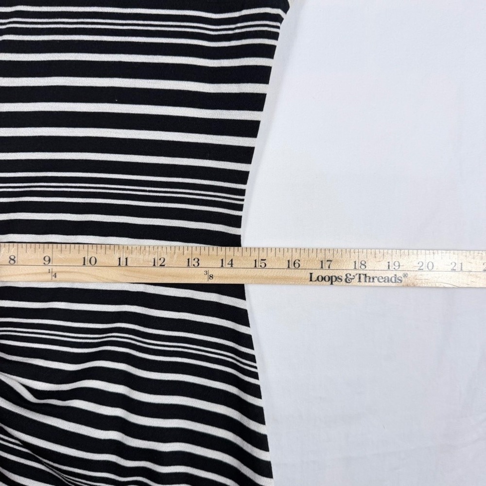 Max Studio Black White Twist Front Midi Dress M Classy Country Club Casual - Picture 9 of 11